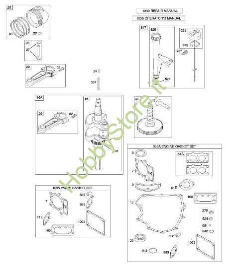 C - Albero a camme, albero motore, set guarnizioni motore, set guarnizioni valvole, lubrificazione, pistone, anelli, biella B&S - 40 €¦ 405777-0126-E1 brand Stihl